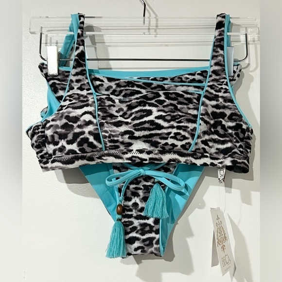 NWT Becca 2 Piece Set Animal Kingdom Leopard Bikini S M - Picture 3 of 9